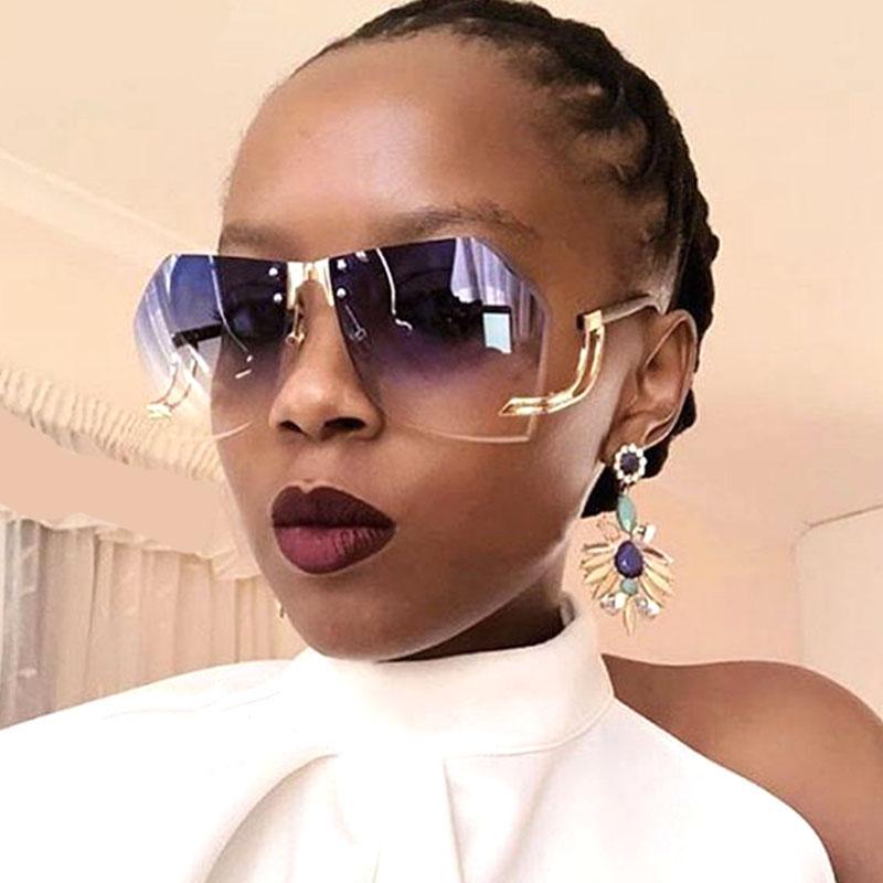 Women Popular Irregular Frameless Sunglasses