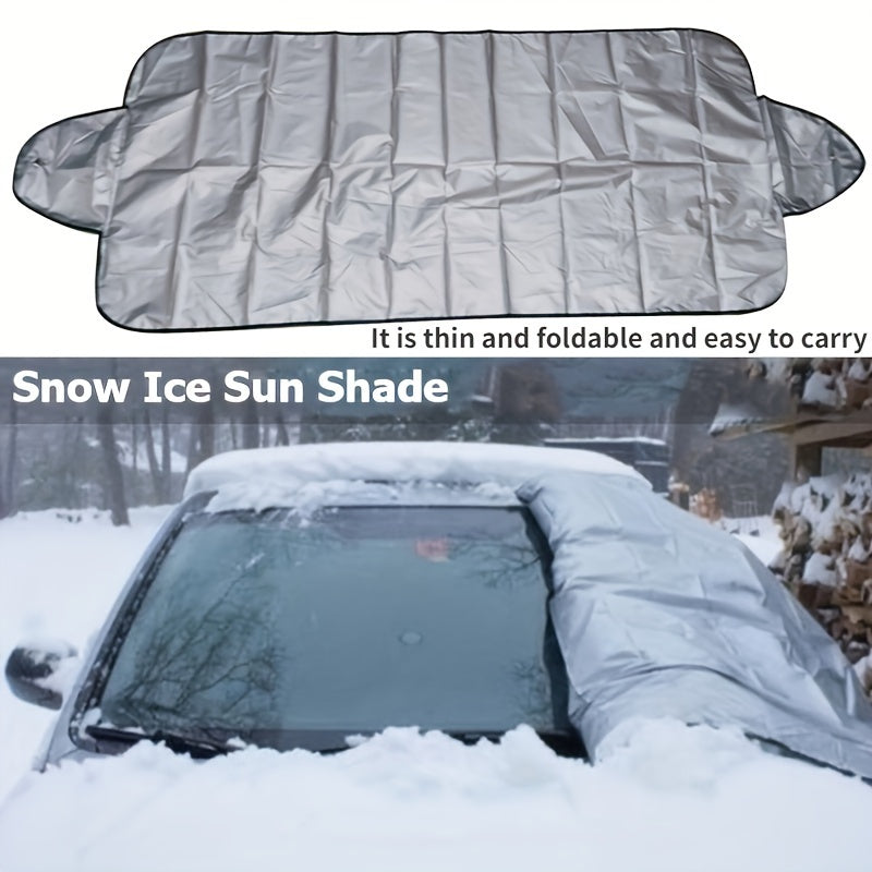 1pc Keep Your Car Protected From Snow And Sun With Our Foldable Windshield Cover!