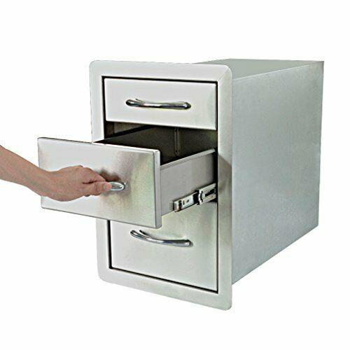Outdoor Kitchen Stainless Steel Triple Access Drawer, 15”w x 21.5”h x 23”