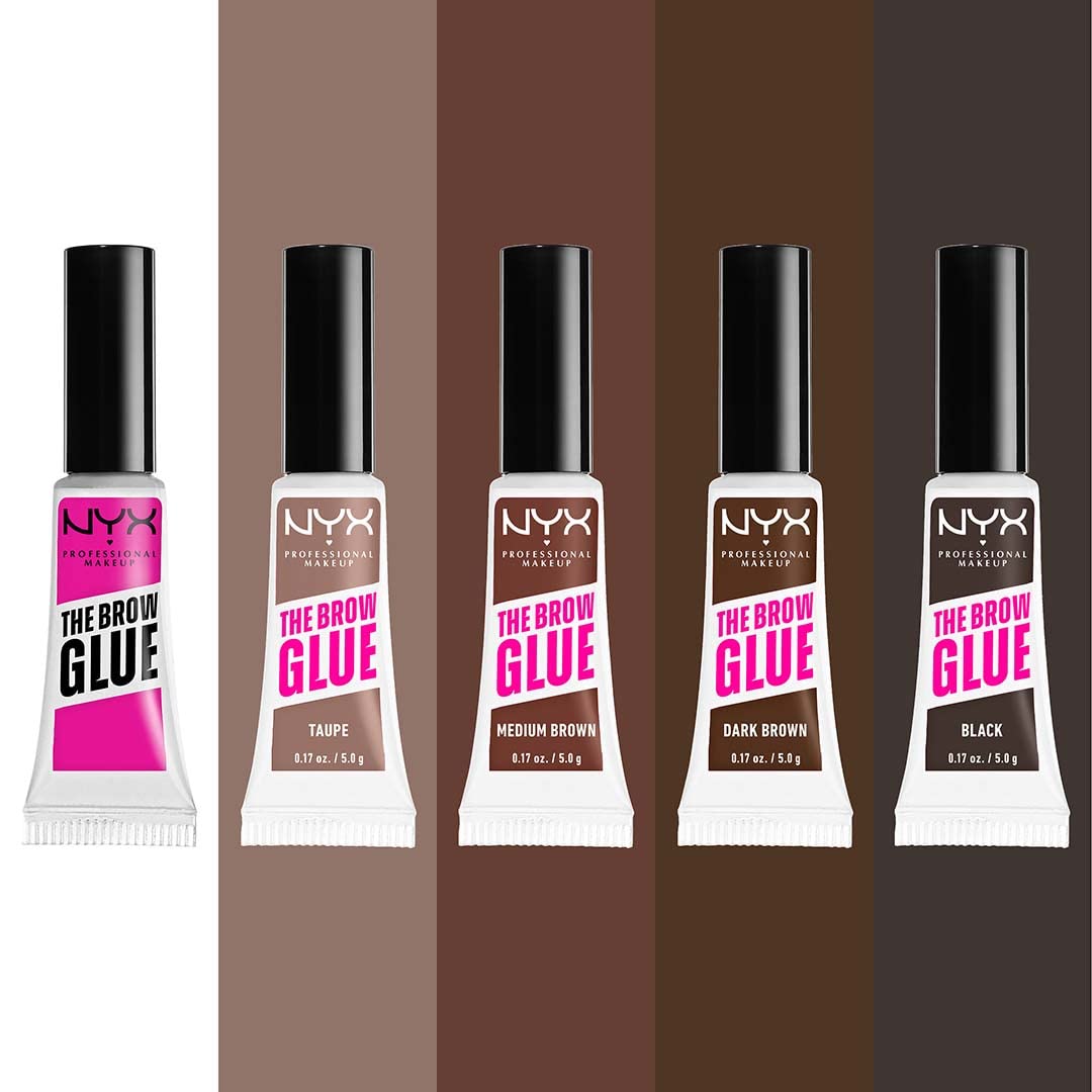 NYX PROFESSIONAL MAKEUP The Brow Glue, Extreme Hold Tinted Eyebrow Gel - Medium Brown