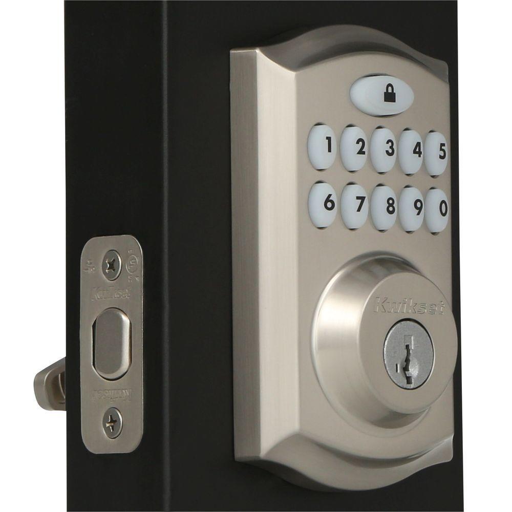SmartCode 913 Satin Nickel Single Cylinder Electronic Deadbolt Featuring SmartKey Security