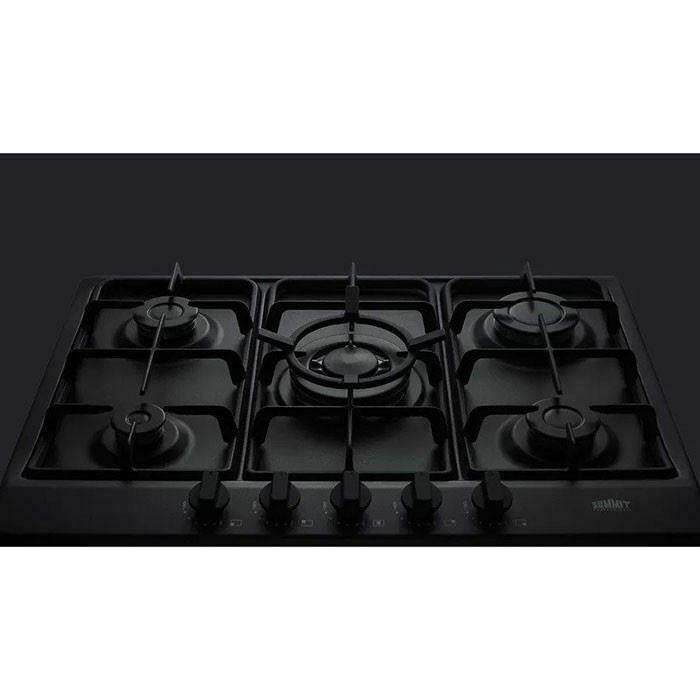 Summit GC5272B 5-Burner Gas Cooktop in Matte Black Finish
