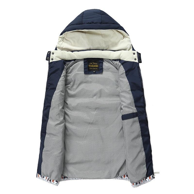 Men Winter Vests Hat Detachable Down Vest Casual Waistcoat Sleeveless Jackets