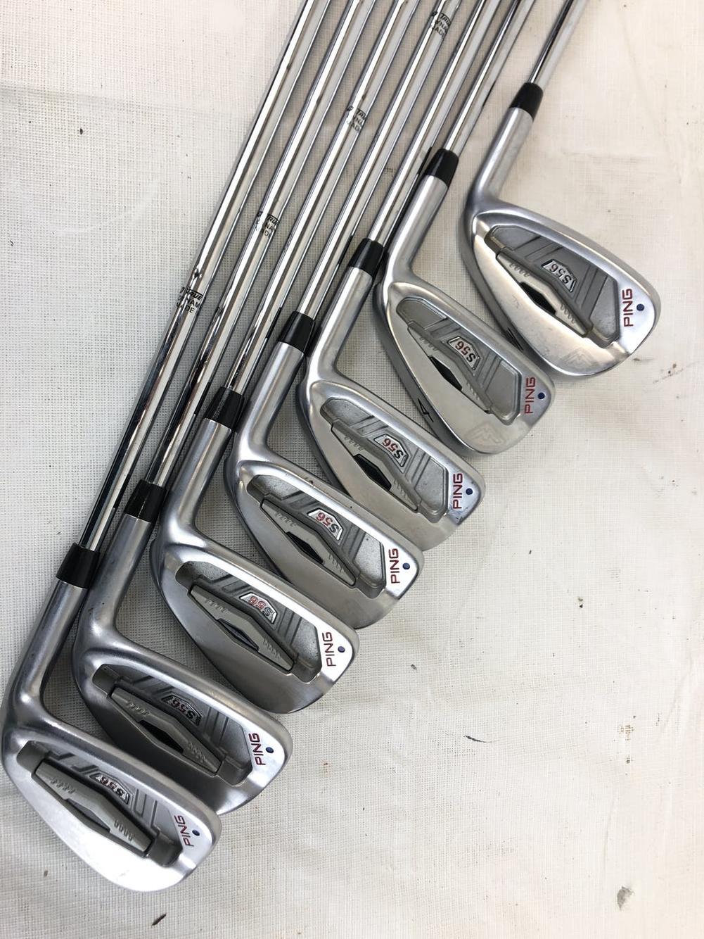 Used Ping S56 4i-pw Steel Stiff Golf Iron Set Blue Dot
