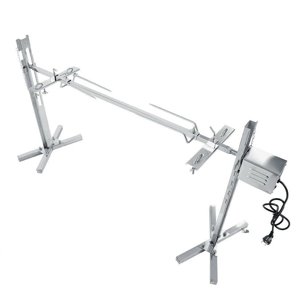 Rotisserie Kit For Barbecue Stainless Steel Spit Rod Meat Forks With Electric