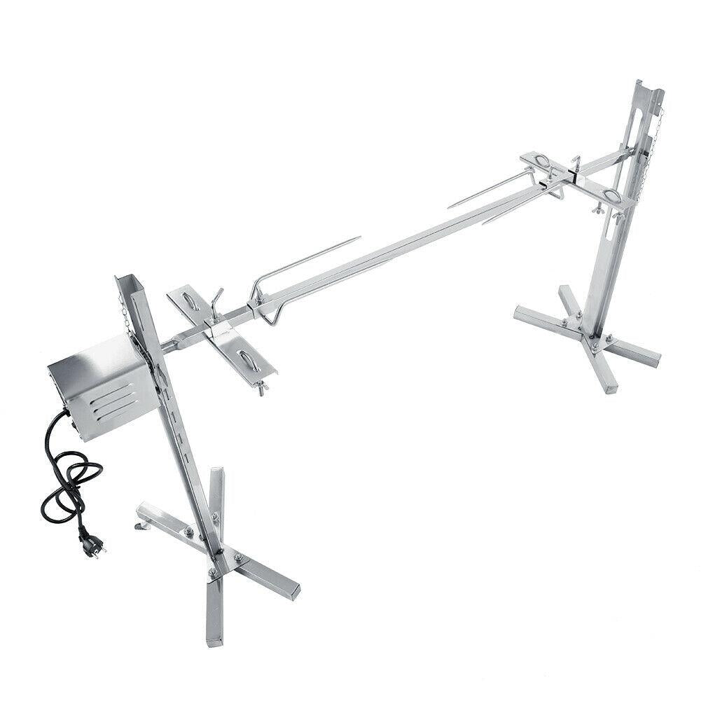 Rotisserie Kit For Barbecue Stainless Steel Spit Rod Meat Forks With Electric