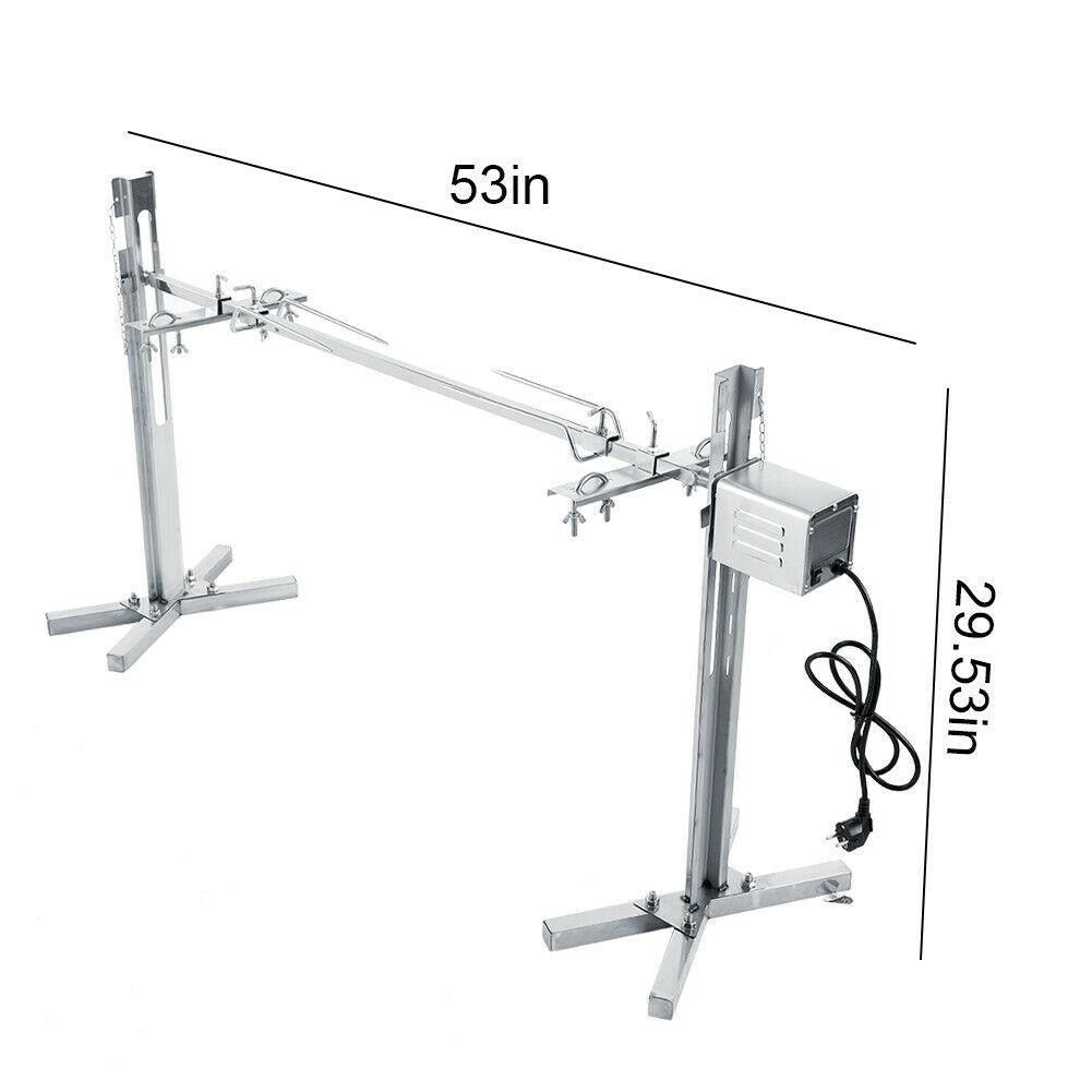 Rotisserie Kit For Barbecue Stainless Steel Spit Rod Meat Forks With Electric
