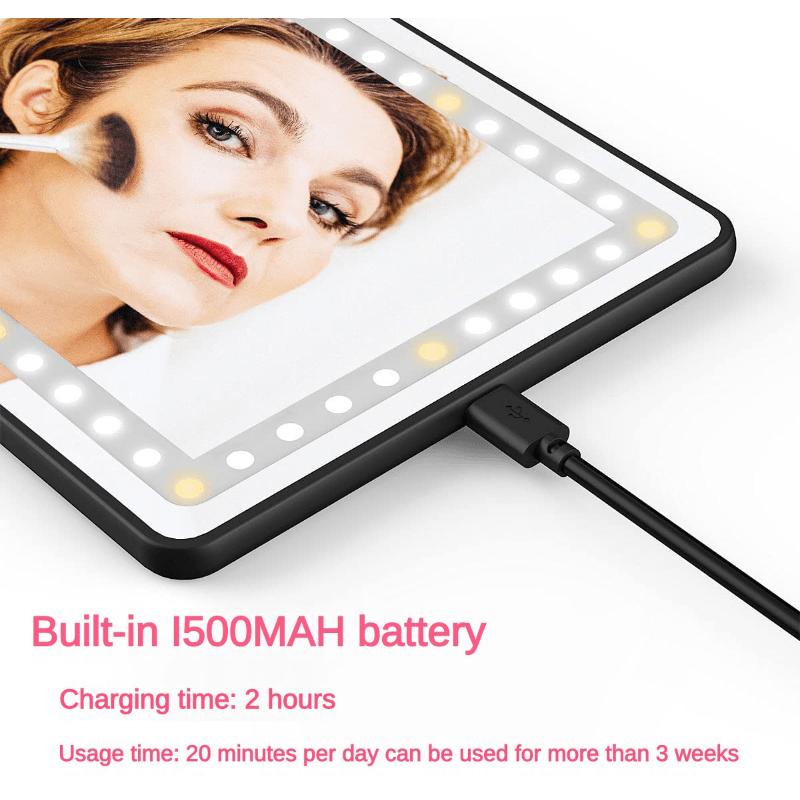 Rechargeable LED Car Makeup Mirror - Sun Visor Mirror With Fill Light For Beauty On-the-Go!