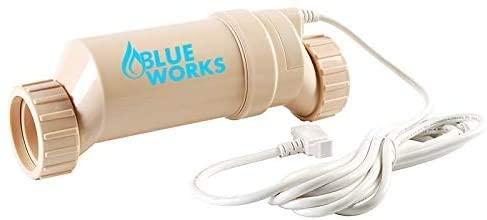 BLUE WORKS Saltwater Generator Chlorinator BLH30 for 25K Gallons Pool with Flow Switch and Salt Cell | Cell Plates Made by USA Manufacturer(Yellow)