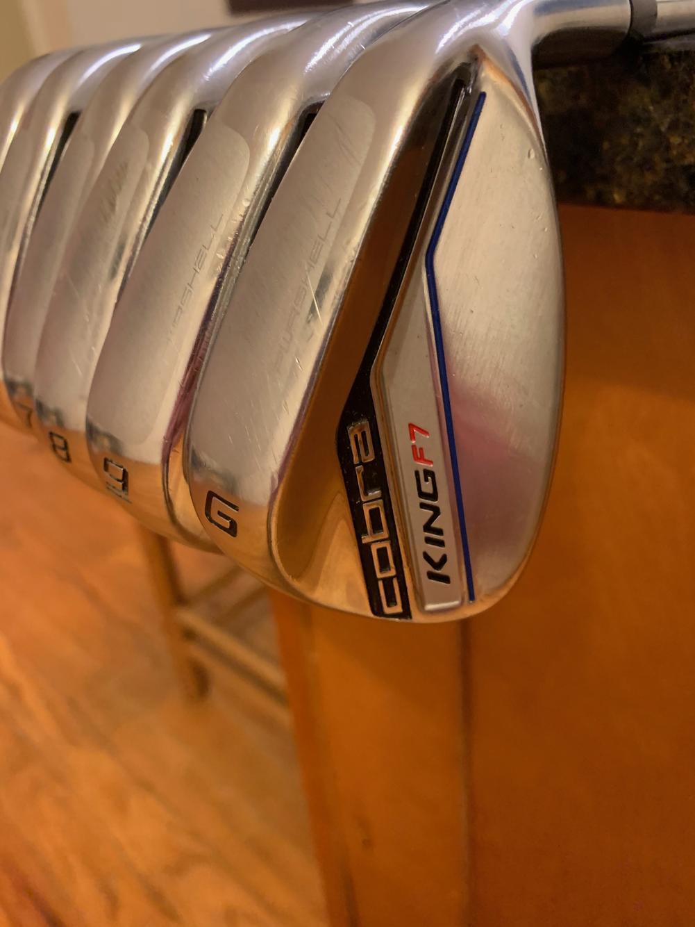 Lightly Used Men's Cobra Right Handed King F7 One Length (5-GW) Regular Flex (PW not included)