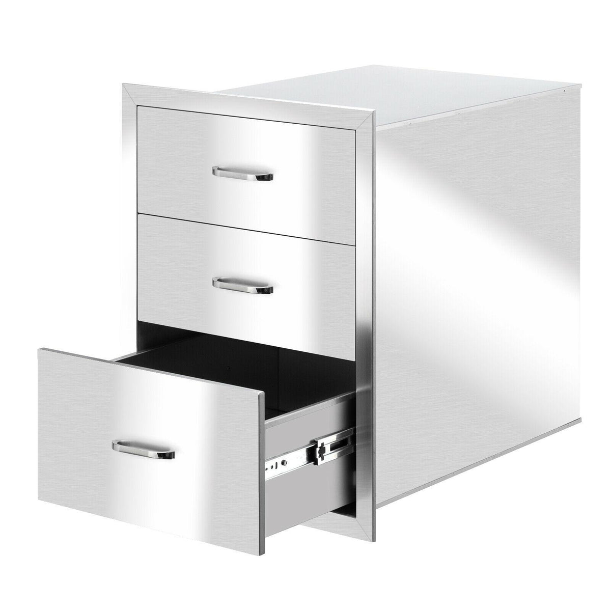 23x 18 in BBQ Triple StoraDoors Drawer Outdoor Kitchen  Steel Access