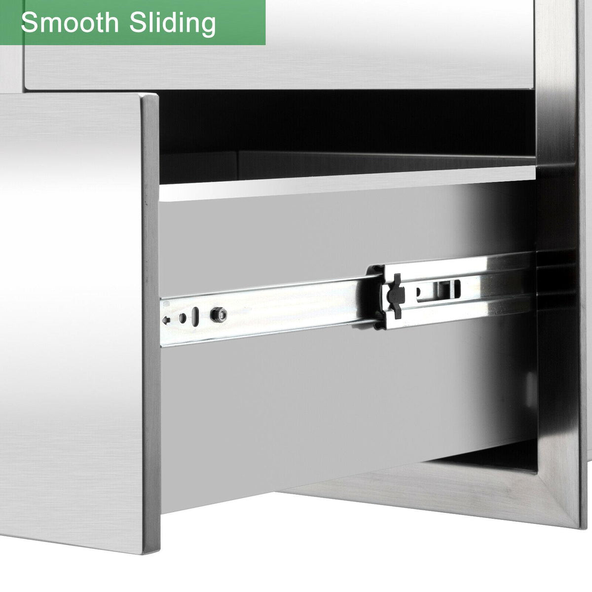 23x 18 in BBQ Triple StoraDoors Drawer Outdoor Kitchen  Steel Access