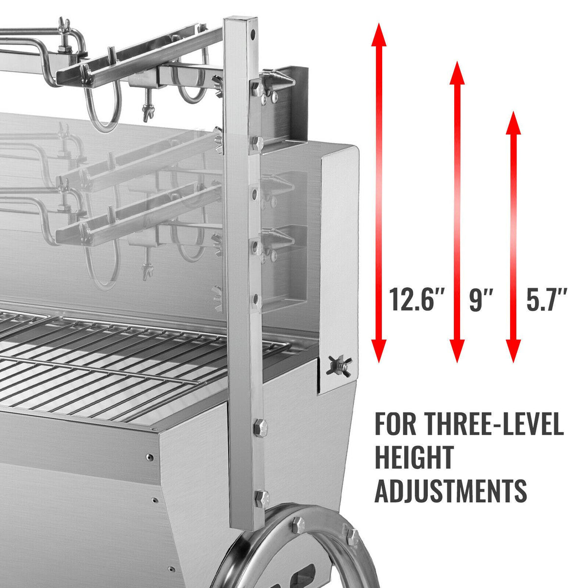 VEVOR 45W BBQ Roaster Rotisserie 132lb Stainless Steel Pork Lamb Goat Spit Grill