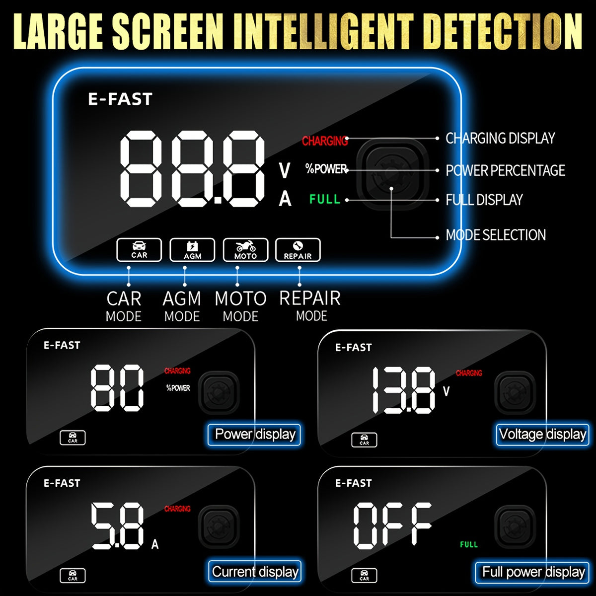6A 12V Digital Car Battery Charger Fully Automatic Repair CharFor Car Motorcycle SUV Stea Battery Charger 12v Fully Automatic