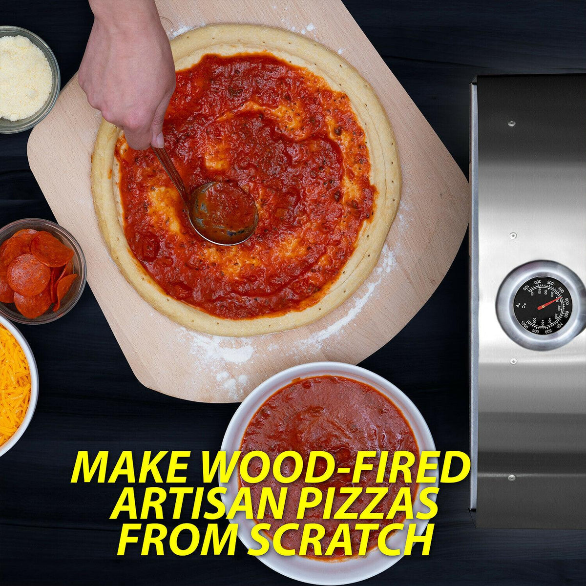 Deco Chef Portable Outdoor Pizza Oven w/ 2-in-1 Pizza & Grill Oven Functionality