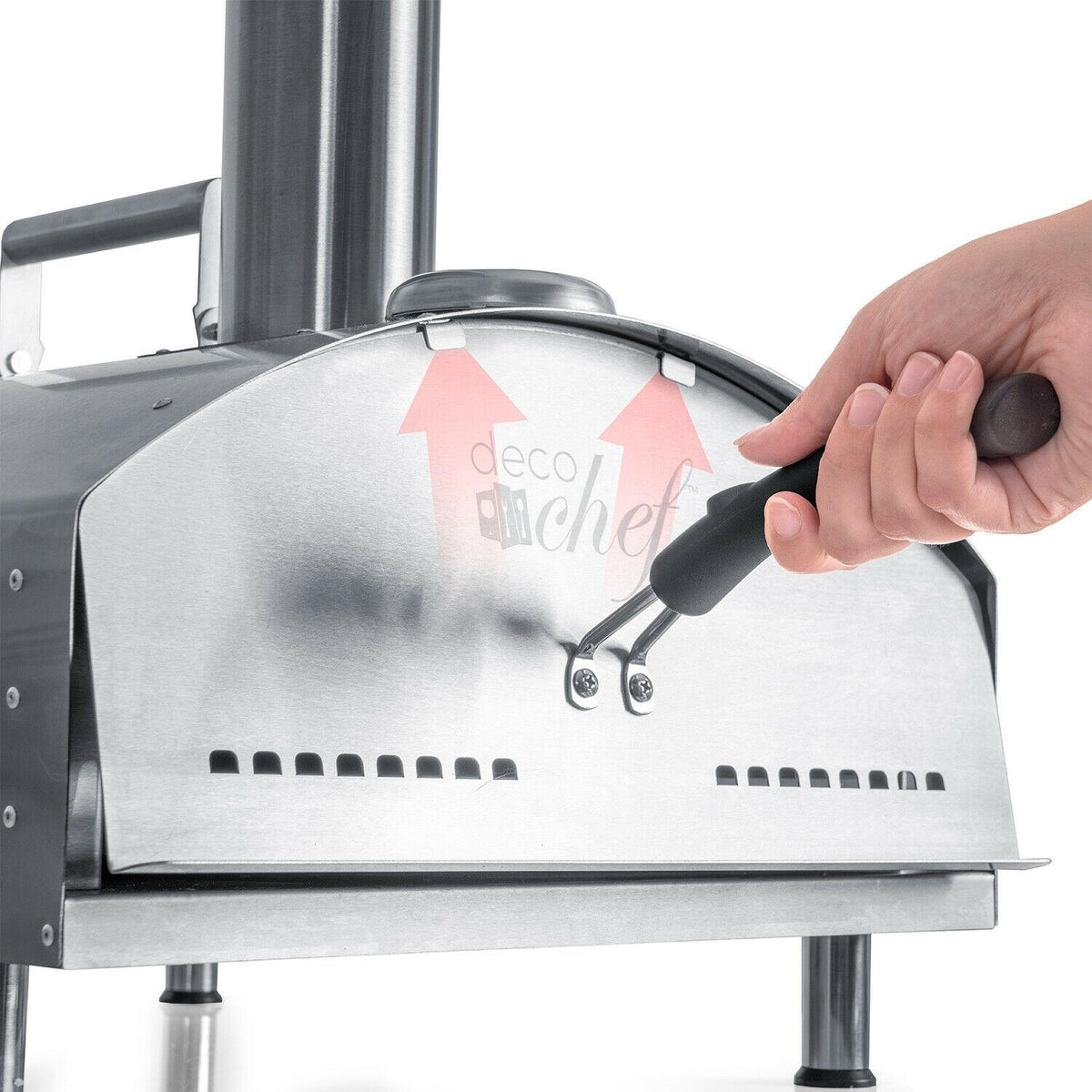 Deco Chef Portable Outdoor Pizza Oven w/ 2-in-1 Pizza & Grill Oven Functionality
