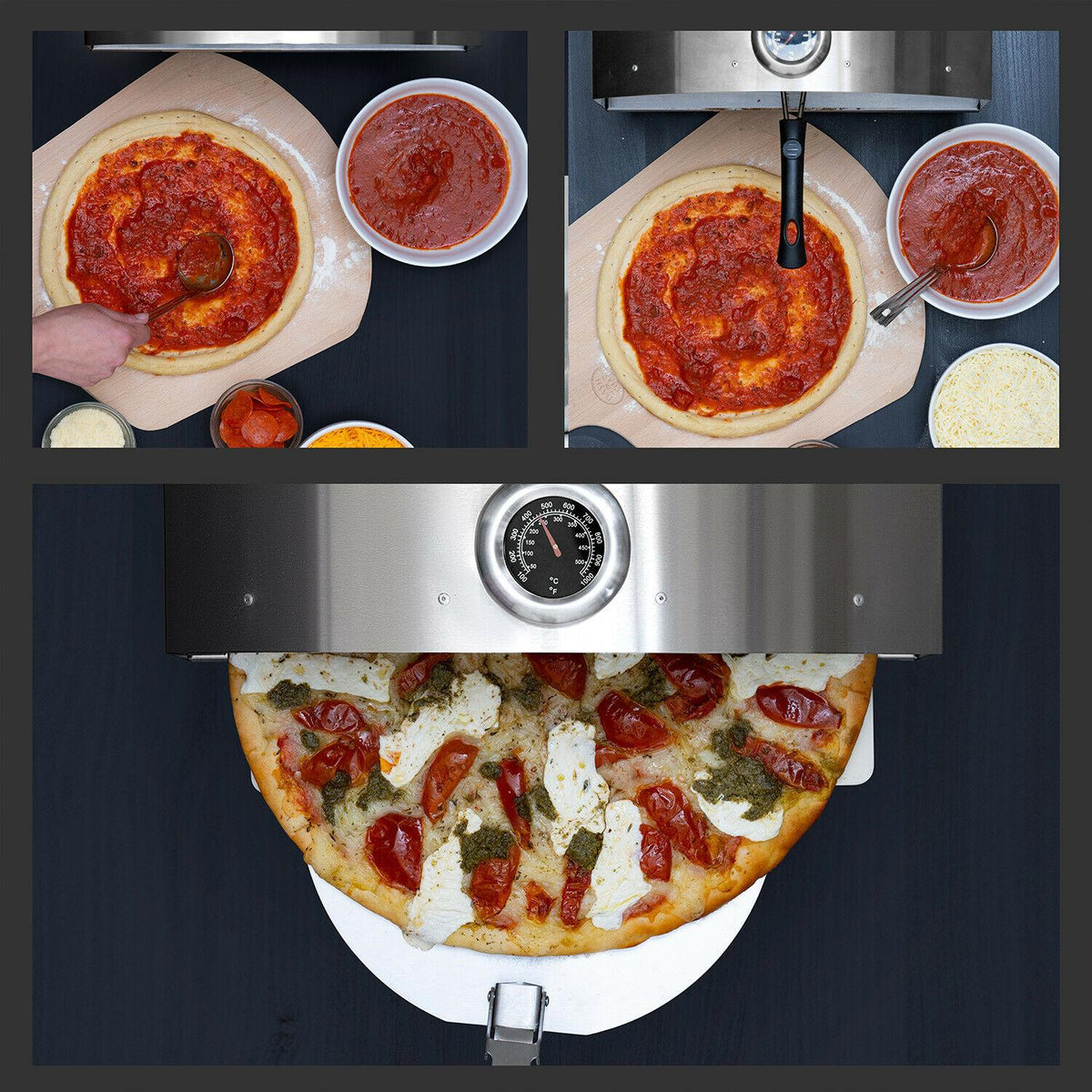 Deco Chef Portable Outdoor Pizza Oven w/ 2-in-1 Pizza & Grill Oven Functionality