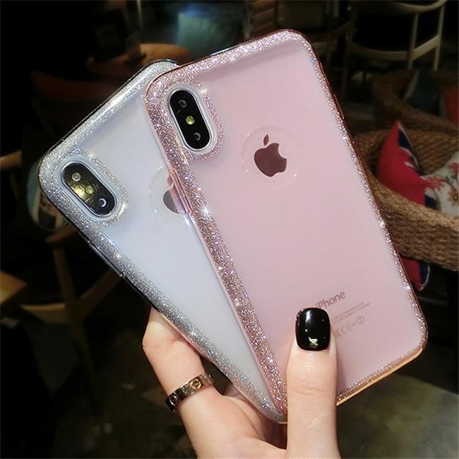 Phone Case - Luxury Cute Bling Glitter Hybrid Hard PC & Soft Silicone Phone Case For iPhone XS/XR/XS Max 8/7 Plus