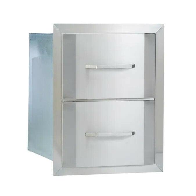 Bullet Barbecue BBQ Grill Double Drawer Stainless Steel Outdoor Kitchen Storage