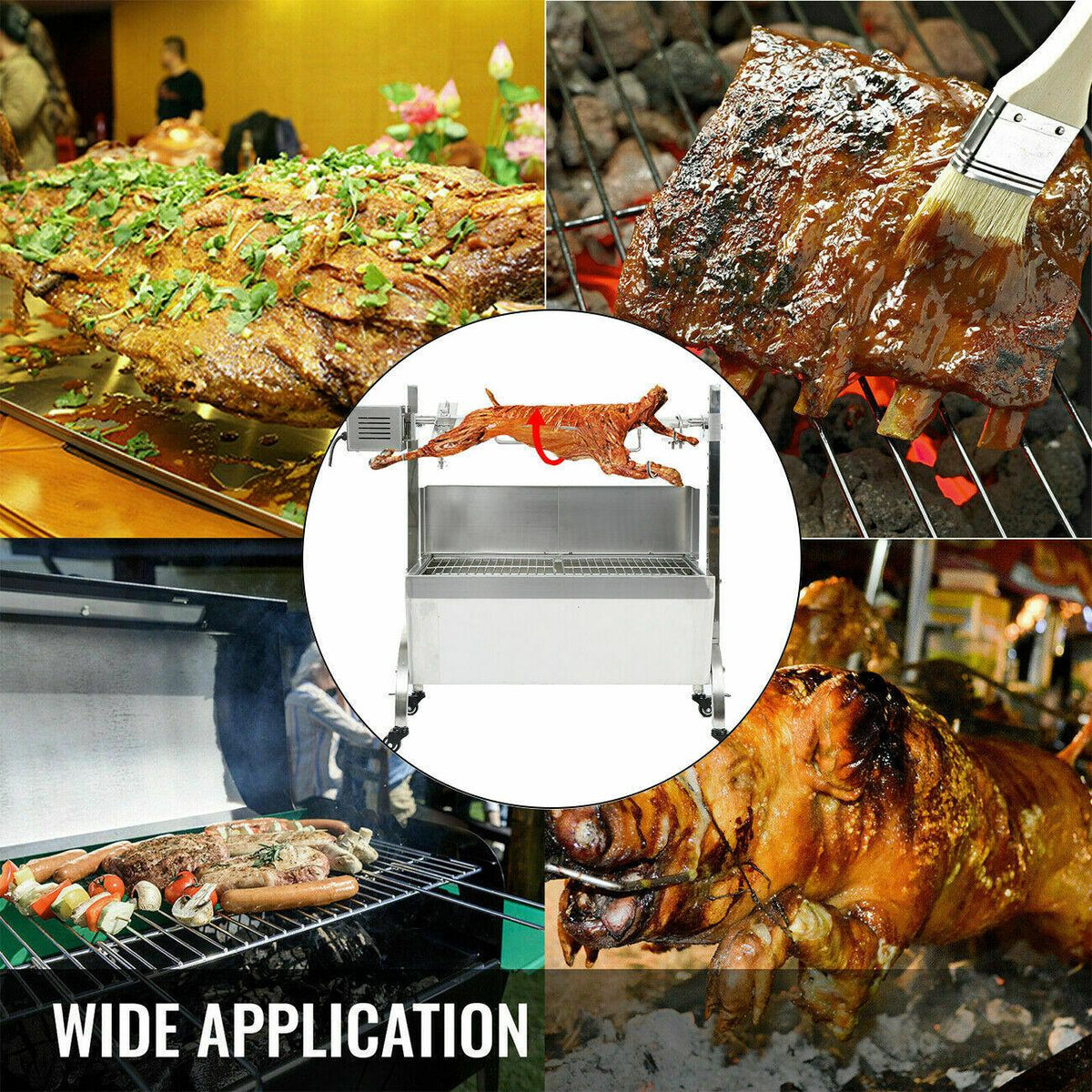 Spit Roaster Rotisserie Pig Lamb Roast BBQ Grill Portable Outdoor Picnic Good