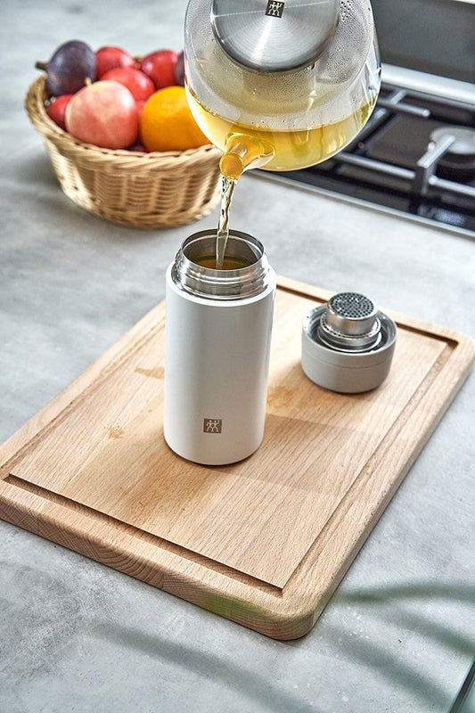 ZWILLING Thermo Tea & Fruit Infuser, 14.2 oz, Silver-White