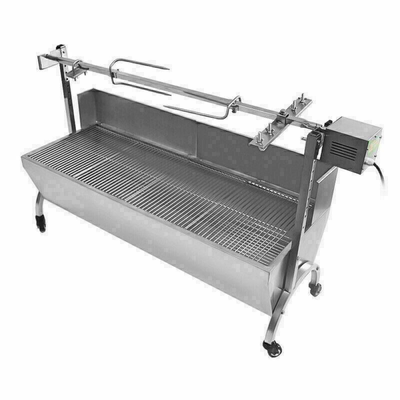 46" Large Spit Roaster Rotisserie Pig Lamb Roast BBQ Picnic Outdoor Cook Grill