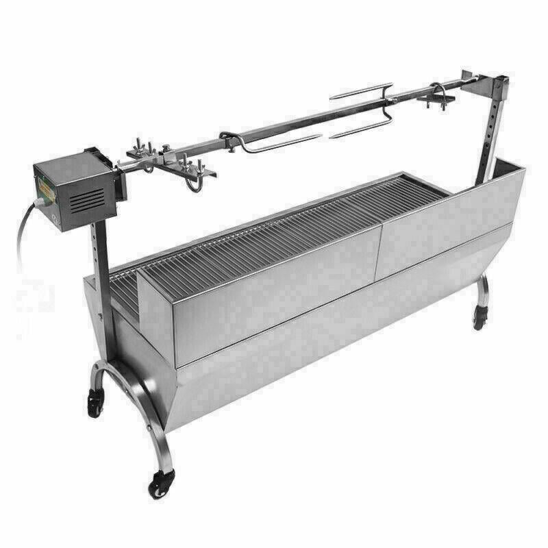 46" Large Spit Roaster Rotisserie Pig Lamb Roast BBQ Picnic Outdoor Cook Grill