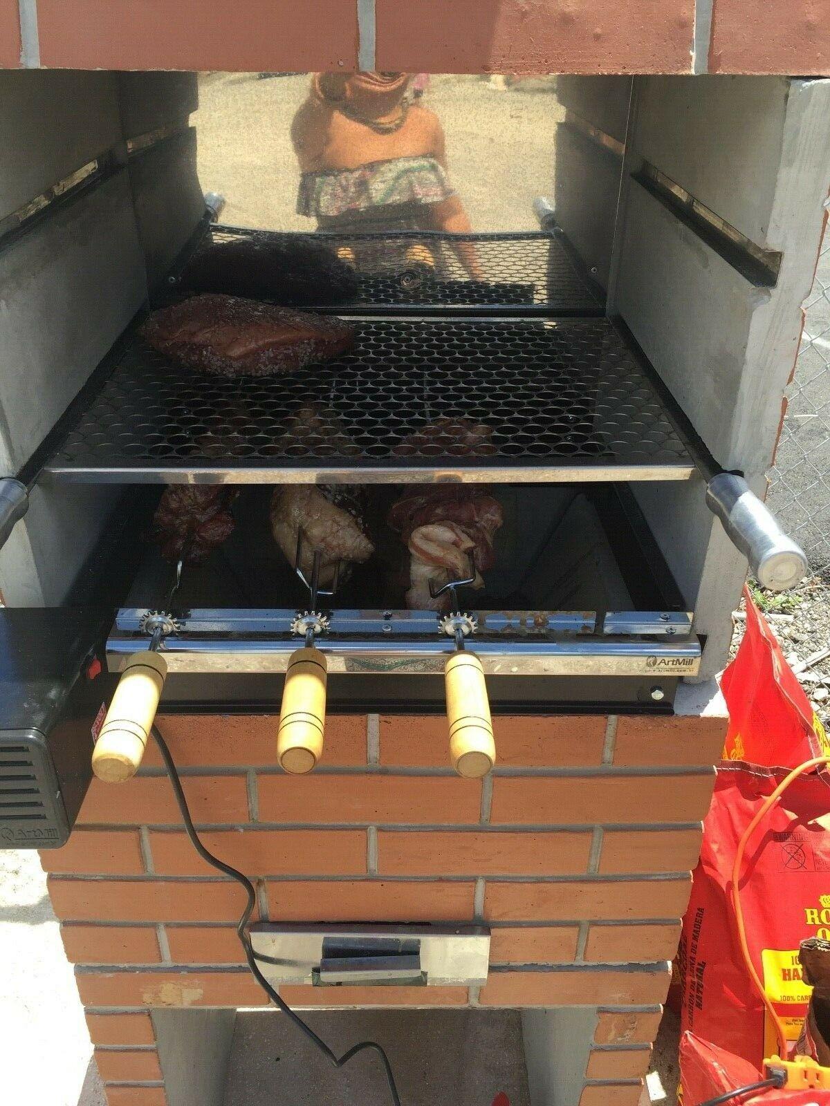 Brazilian Rotisserie BBQ Grill 4 Skewers Churrasqueira Giragrill 4 Espetos