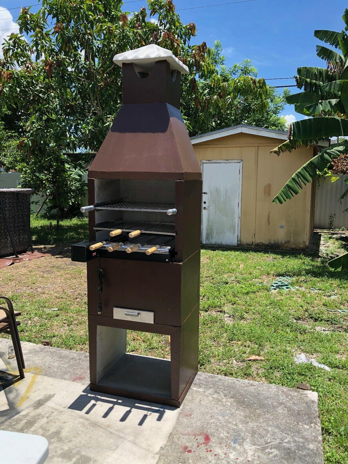 Brazilian Rotisserie BBQ Stainless Still Grill 4 Skewers Giragril Inox 4 espetos