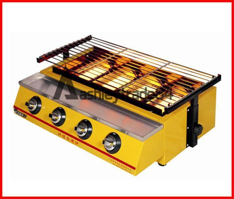 Commercial ET-K222 4 head gas-fired grill smokeless barbecue machine