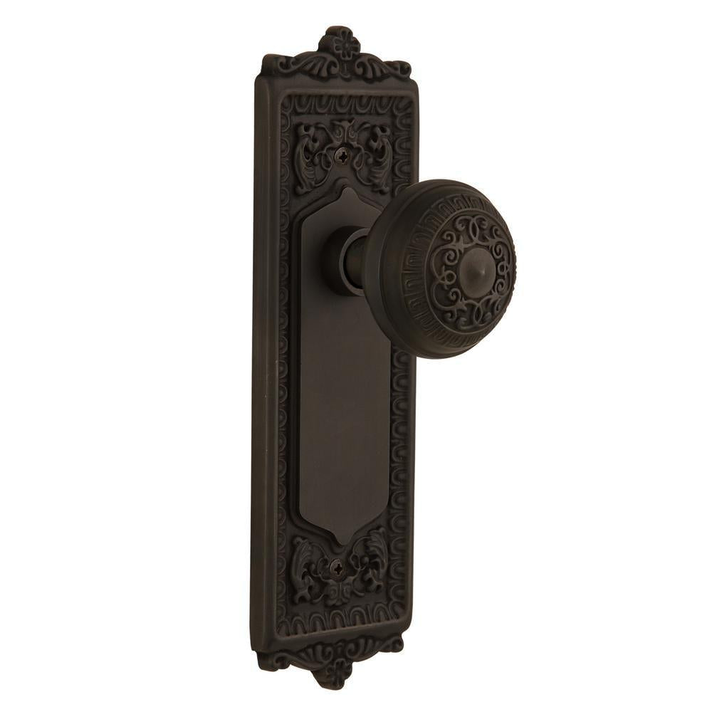 Egg and Dart Plate 2-3/8 in. Backset Oil-Rubbed Bronze PassaHall/Closet Egg and Dart Door Knob