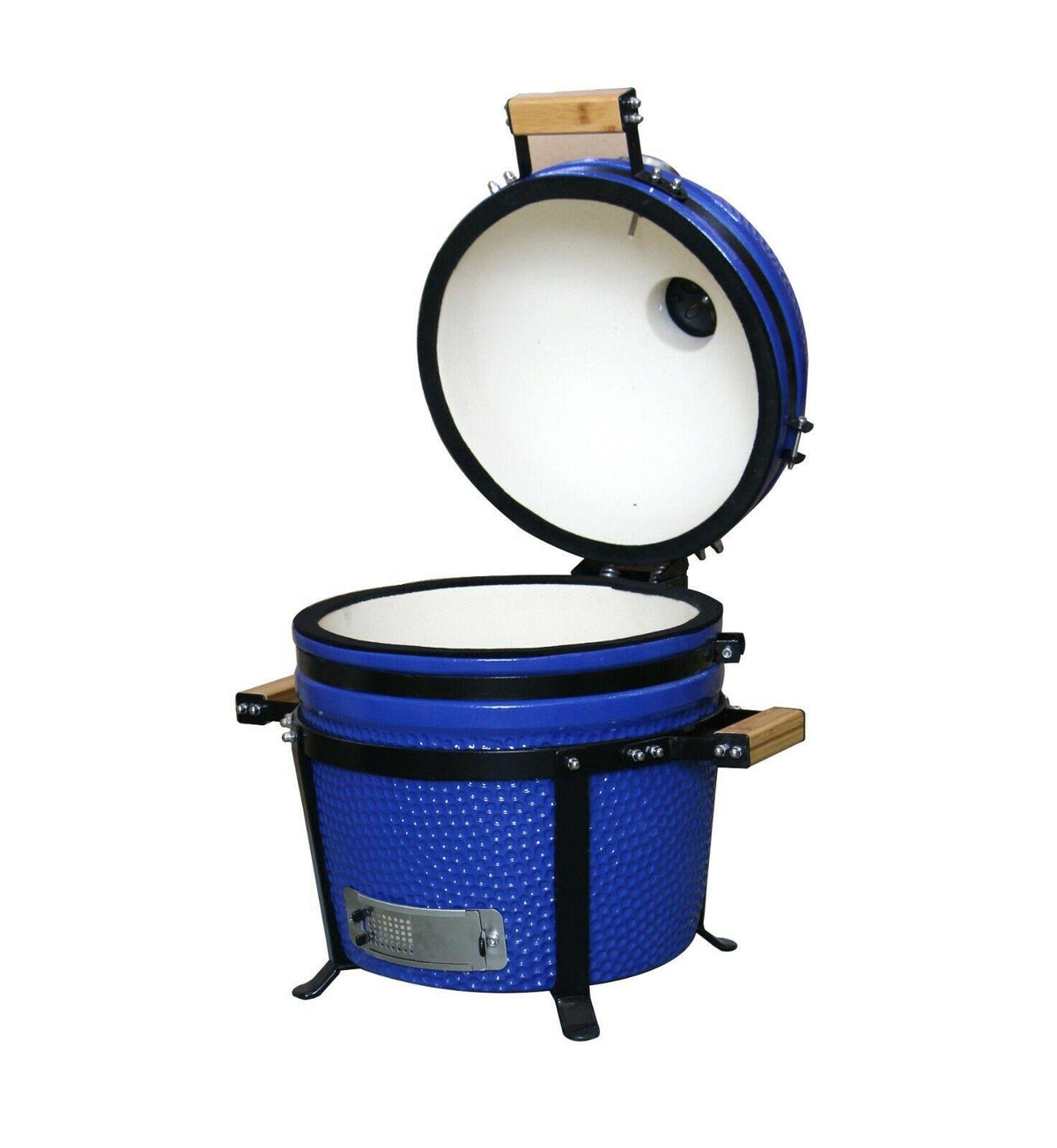 YNNI KAMADO 15.7 inch Grills and Bundles BBQ, Ceramic, Egg, Twin Thermometer Lid