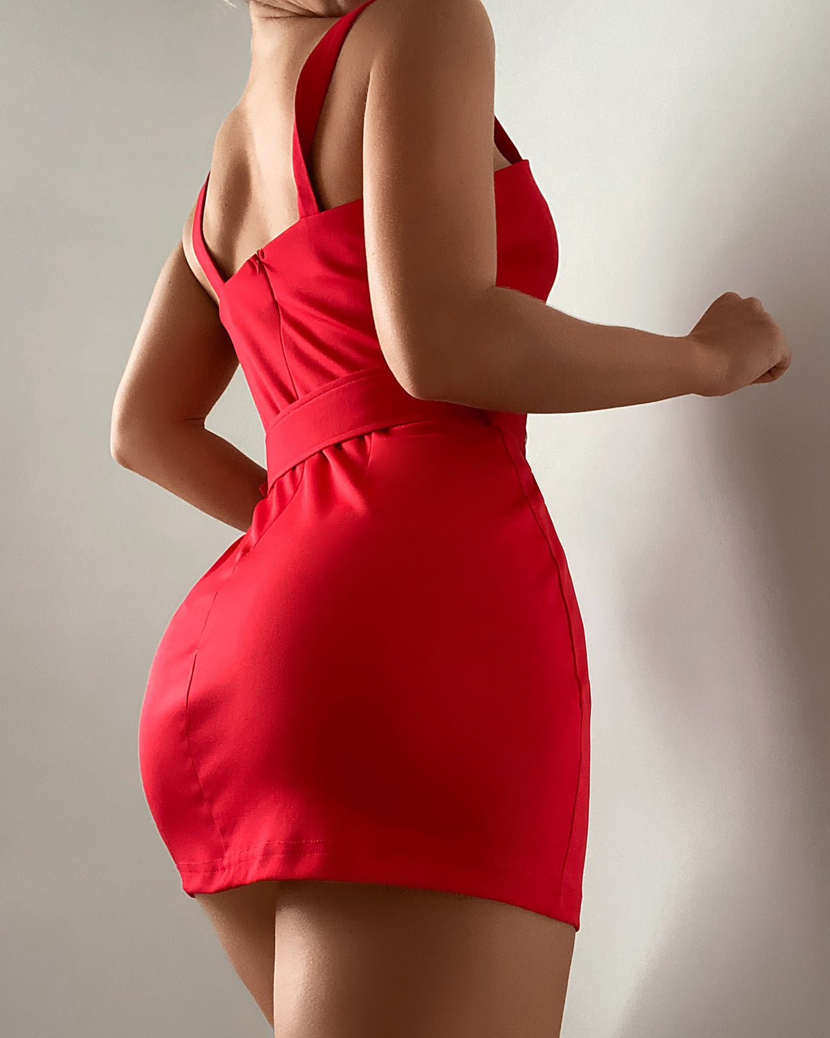 Thick Strap Plain Bodycon Dress
