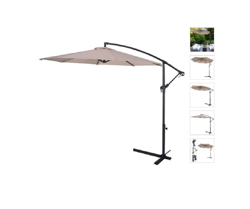 10' Offset Cantilever Patio Umbrella Octagonal Outdoor Shade for Deck Pool Yard