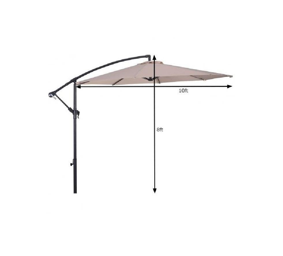 10' Offset Cantilever Patio Umbrella Octagonal Outdoor Shade for Deck Pool Yard