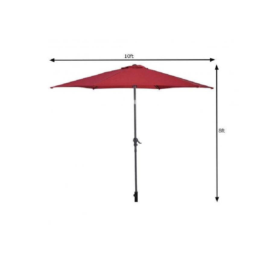 10' Offset Cantilever Patio Umbrella Octagonal Outdoor Shade for Deck Pool Yard