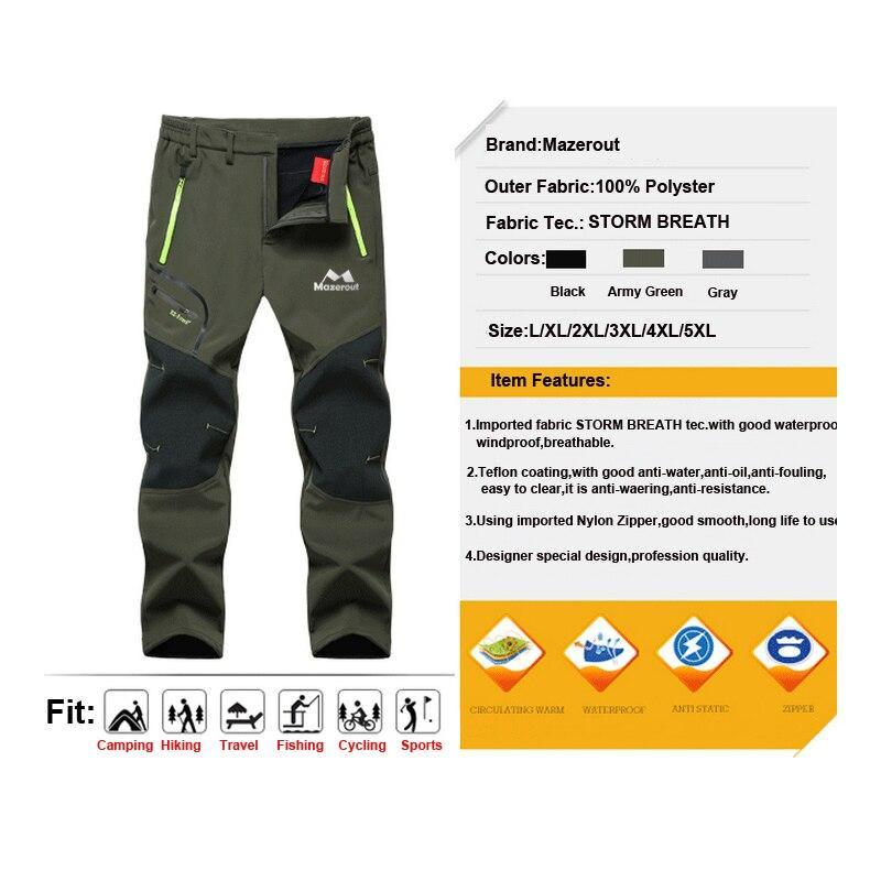Men/Women Winter Fish Waterproof Camp Trekking Fleece Outdoor Hiking Pants