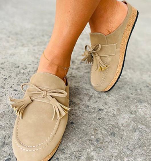 New Leather Women Walking Loafers