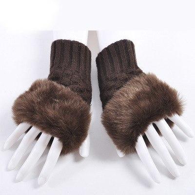 Clothing Accessories - Fashion Women Faux Rabbit Fur Hand Wrist Crochet Knitted Finger-less Gloves