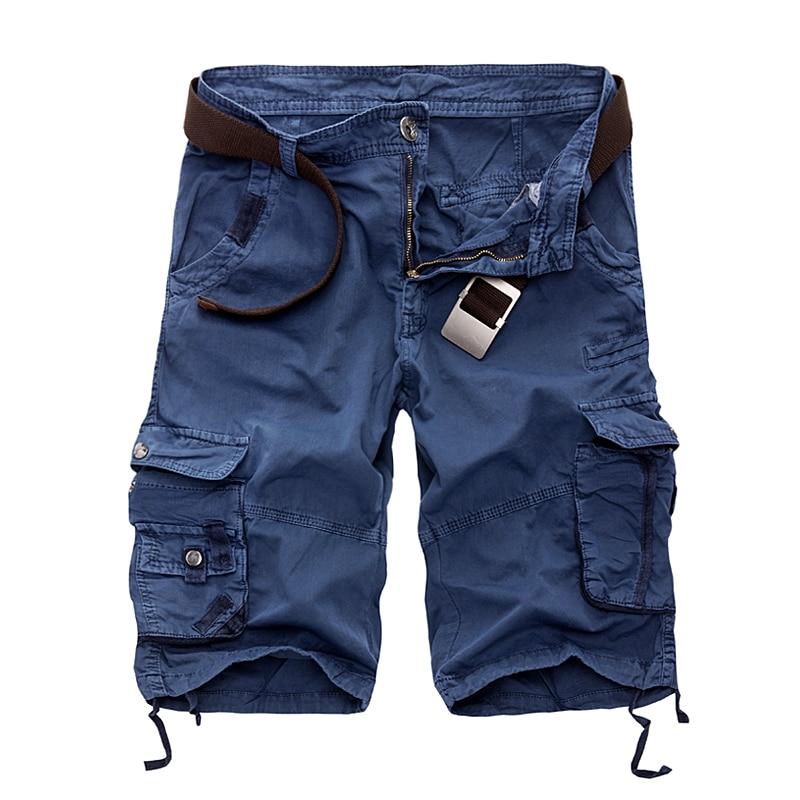 Lukmall Men 2021 Military Summer Army Green Cotton Men Loose Pocket Cargo Shorts