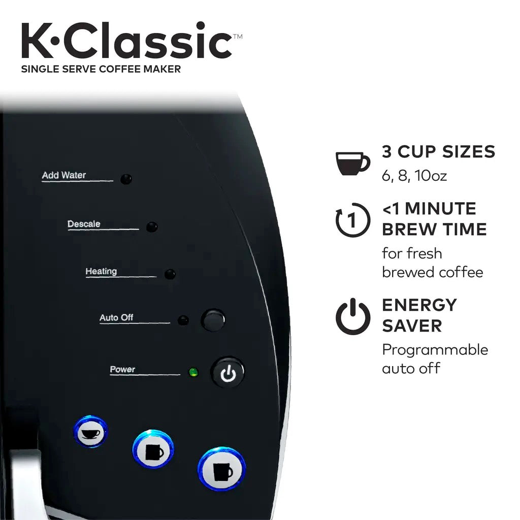 Keurig K-Classic Coffee Maker Single Serve K-Cup Pod Coffee Maker, Black