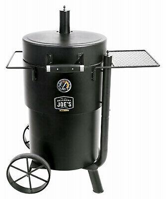 19202089 Oklahoma Joe's Bronco Barrel Drum Smoker, Porcelain-Coated Steel,