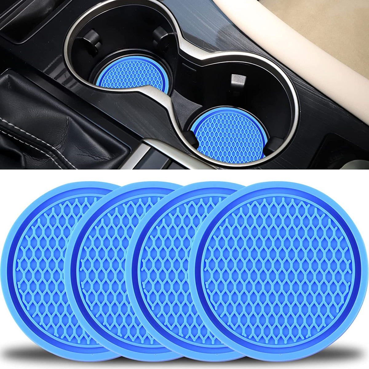 4pcs Car Cup Coasters, Universal Non-Slip Cup Holders Embedded In Ornaments Coaster, Car Interior Accessories Fit Car Accessories