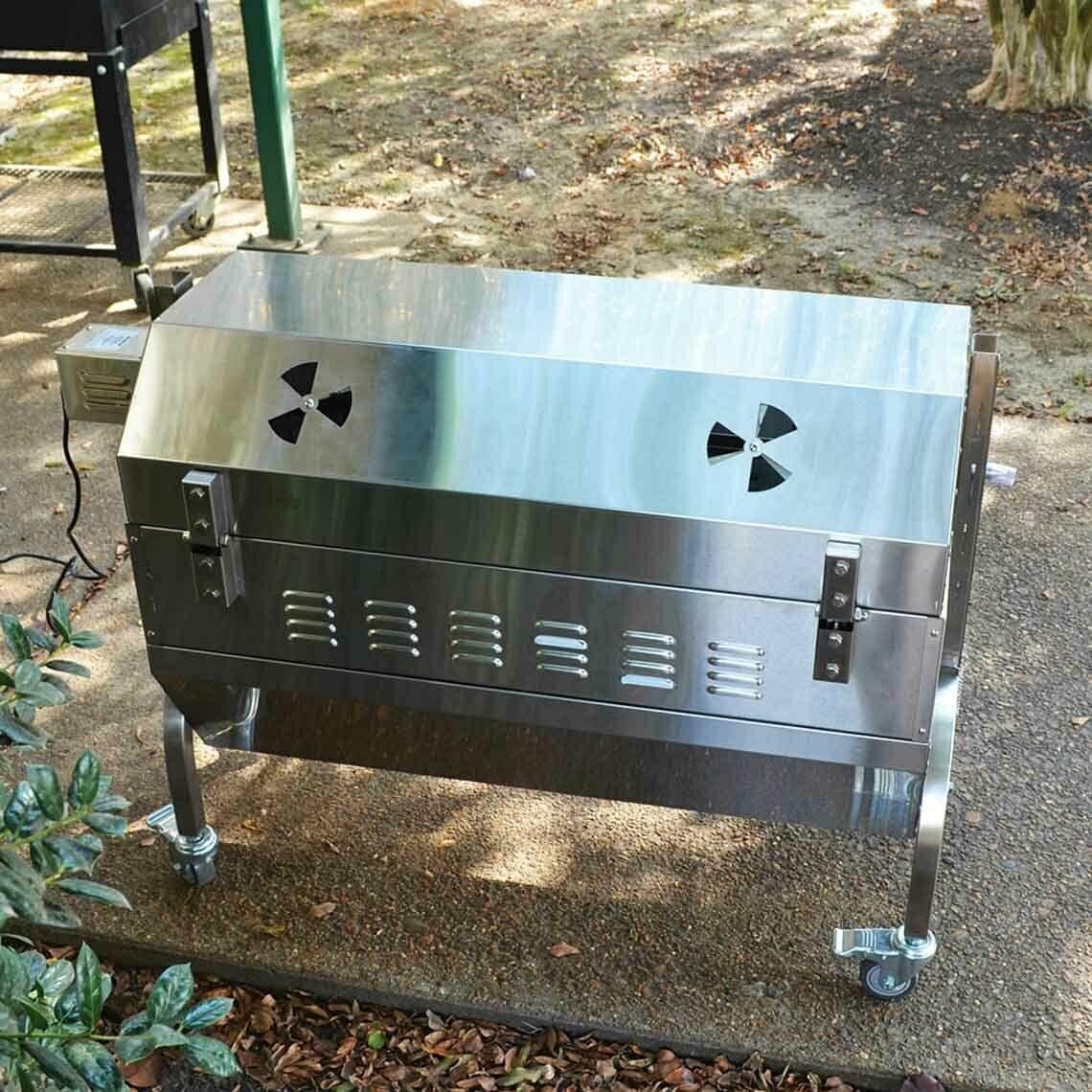 Titan Great Outdoors 35W Stainless Steel Rotisserie Grill Roaster Glass Hood