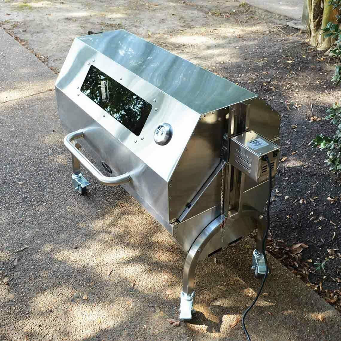 Titan Great Outdoors 35W Stainless Steel Rotisserie Grill Roaster Glass Hood