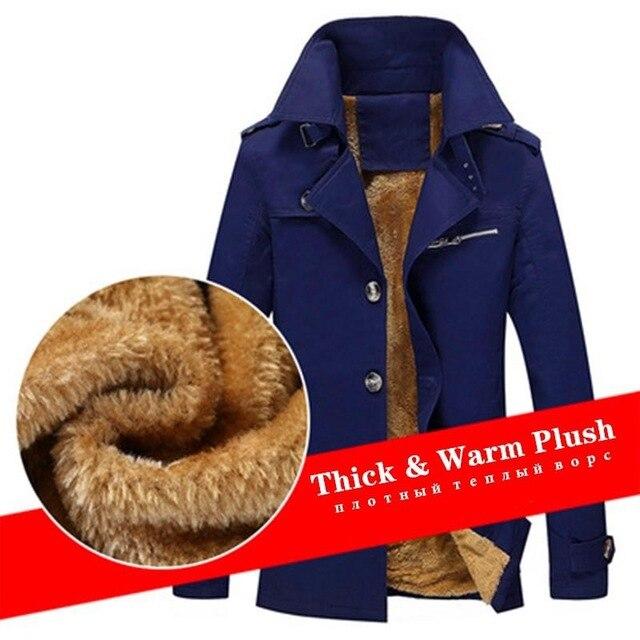 2021  Warm Fleece Outwear Windbreaker Jacket Casual Trench Coat