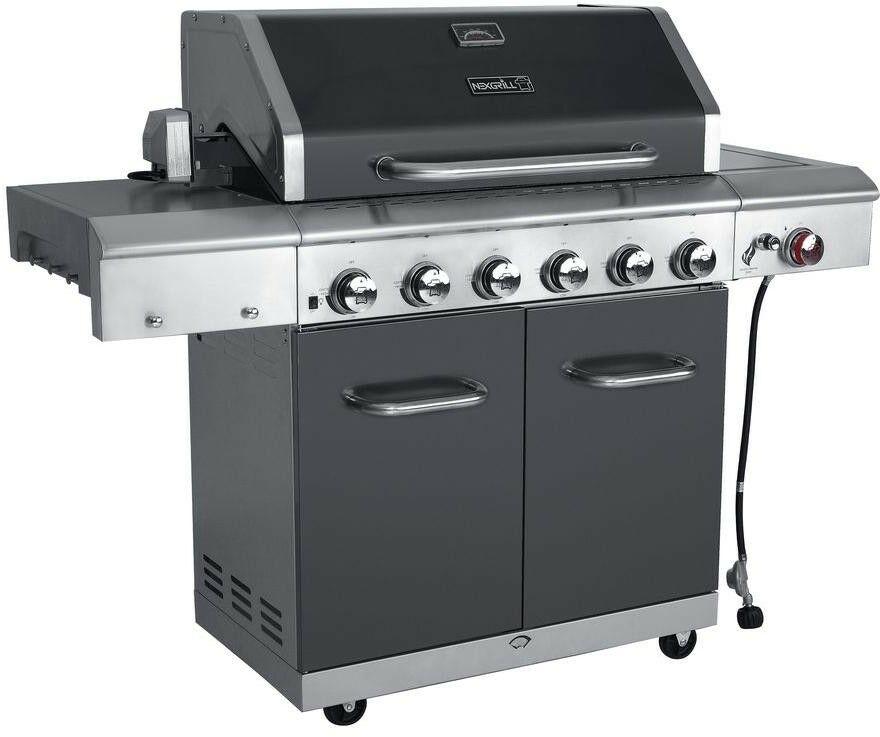 Propane Gas BBQ Barbecue Grill Side Sear 6-Burner Rotisserie Kit Nexgrill Deluxe