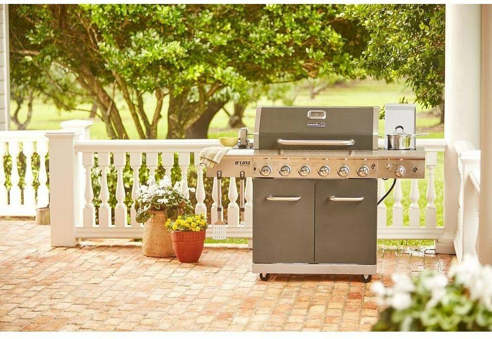 Propane Gas BBQ Barbecue Grill Side Sear 6-Burner Rotisserie Kit Nexgrill Deluxe