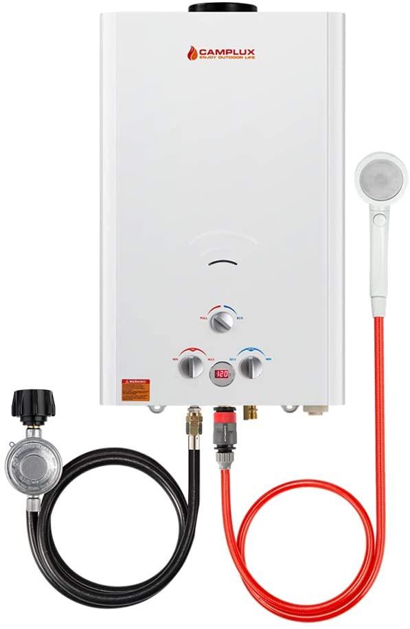 Camplux 16L Outdoor 4.22 GPM Digital Display Propane Gas Tankless Water Heater
