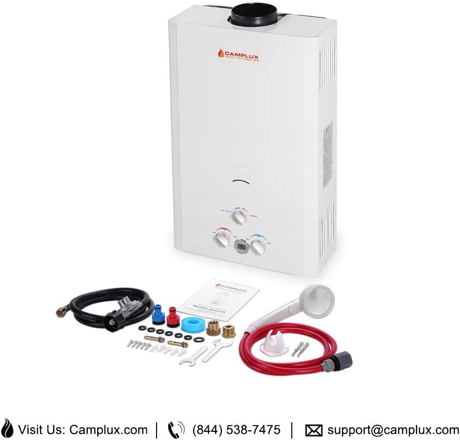 Camplux 16L Outdoor 4.22 GPM Digital Display Propane Gas Tankless Water Heater